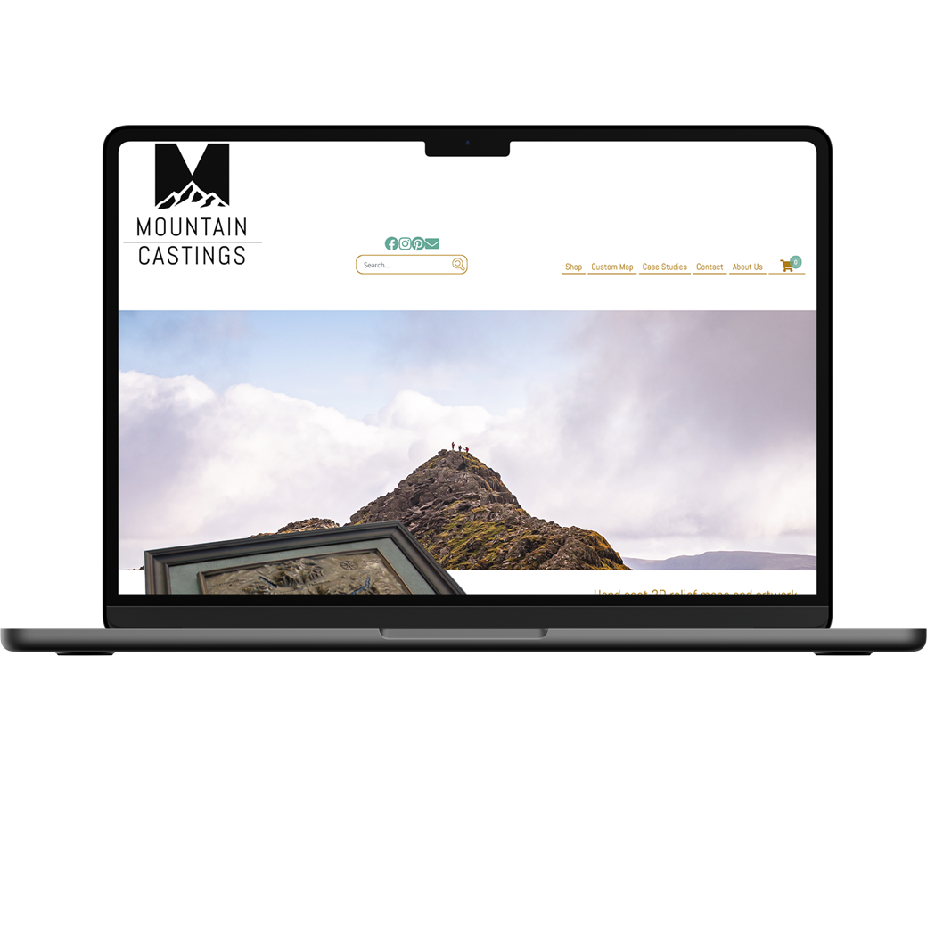 Mountain Castings website shown on laptop and mobile devices