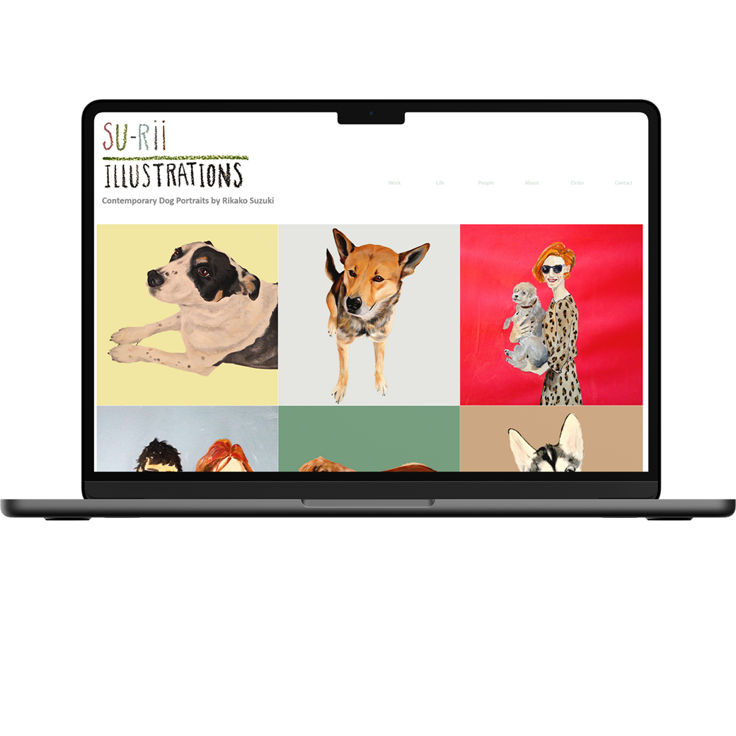 Surii Illustrations website shown on laptop and mobile devices